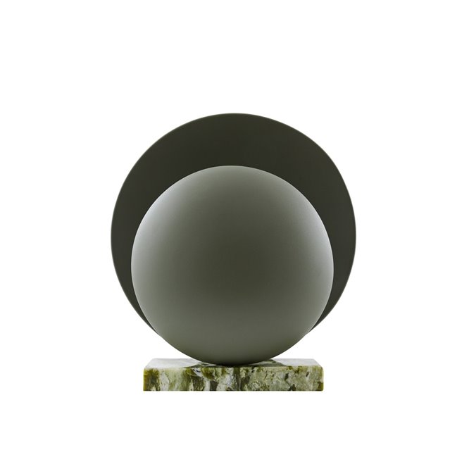 Okrągła designerska lampa stołowa zielona na komodę Globen Lighting 02
